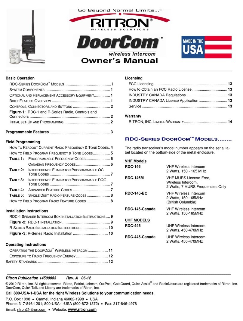 Ritron DoorCom owner's manual