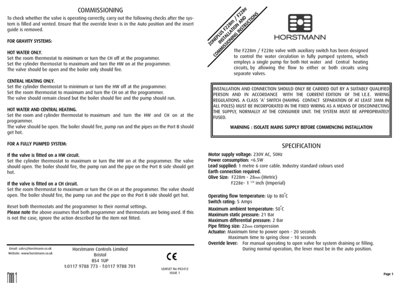 Horstmann ZonePlus F228m Installation and operation manual