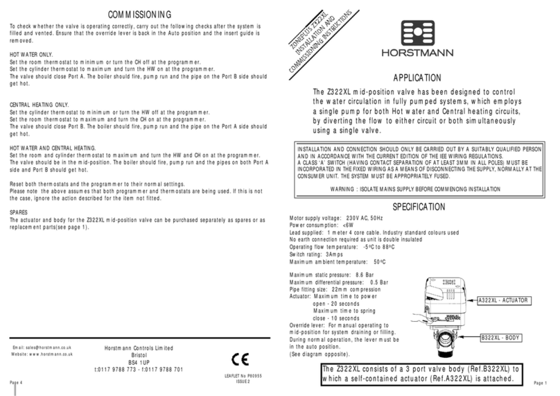 Horstmann Z322XL Installation and operation manual