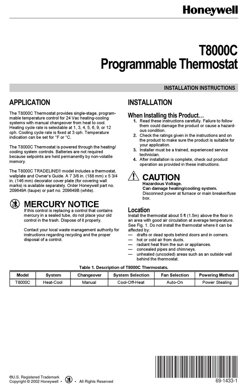Honeywell T8000C User manual