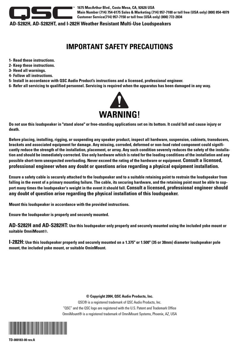 QSC AD-S282H Important safety instructions