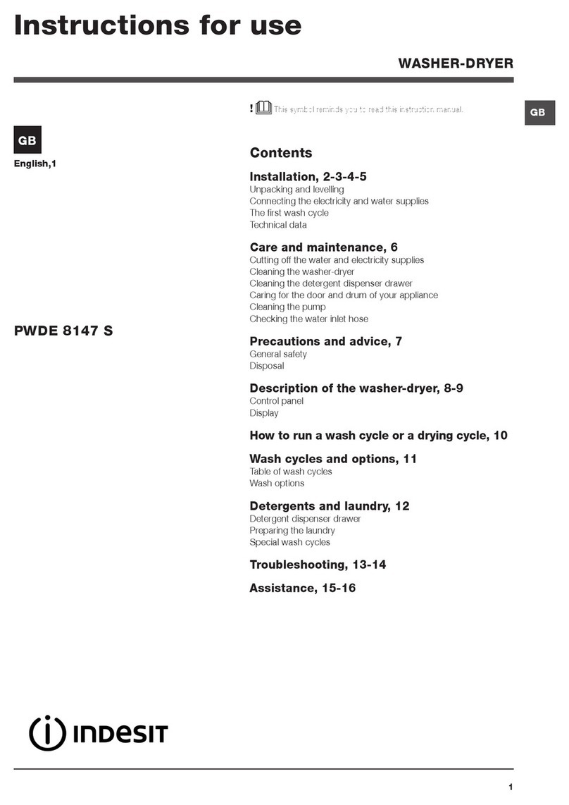 Indesit PWDE 8147 S User manual