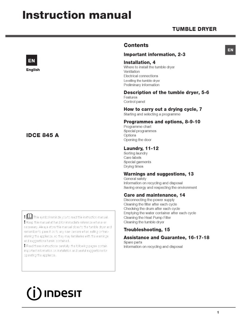Indesit IDCE 845 A instruction manual