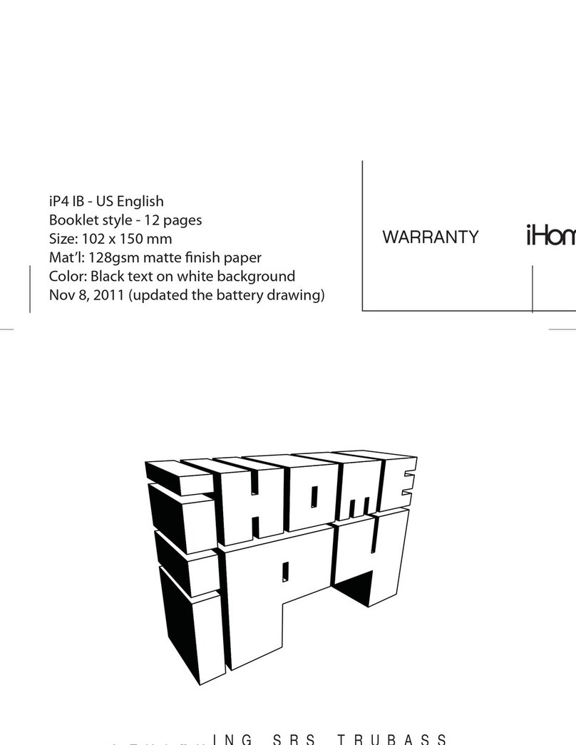 iHome IP 4 SRS TRUBASS user guide