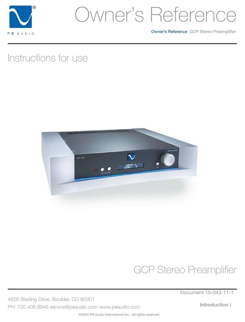 PS Audio GCP Stereo Quick start guide