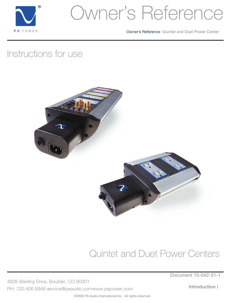 PS Audio PS POWER Owner's reference