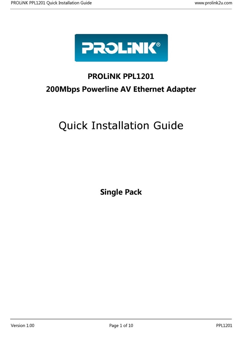 PROLiNK PPL1201 Quick installation guide