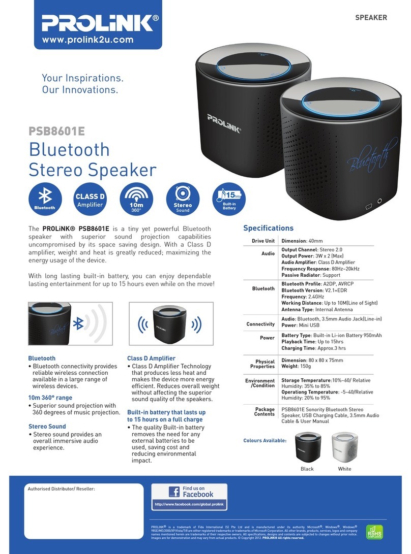 PROLiNK PSB8601E Specifications