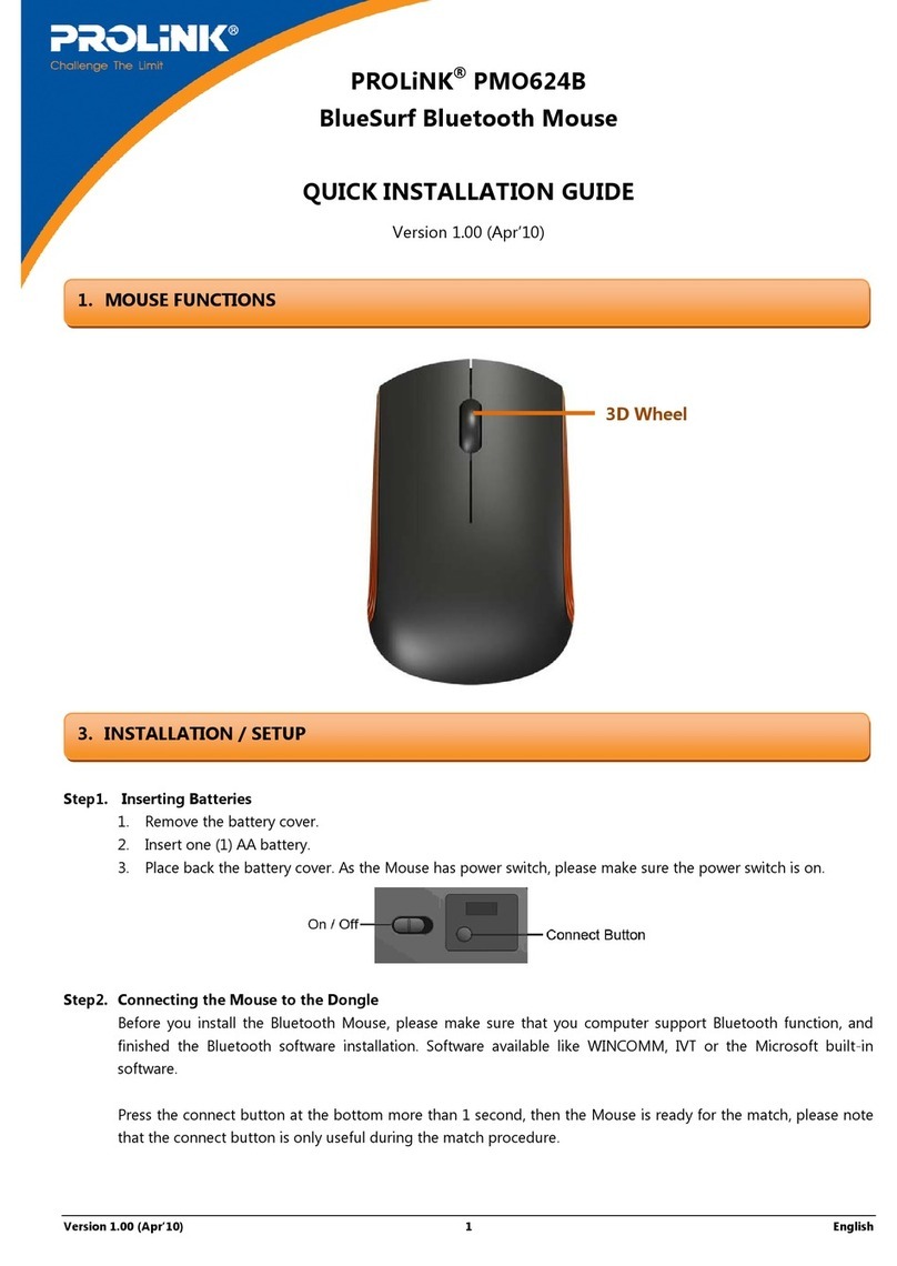 PROLiNK PMO624B Quick installation guide