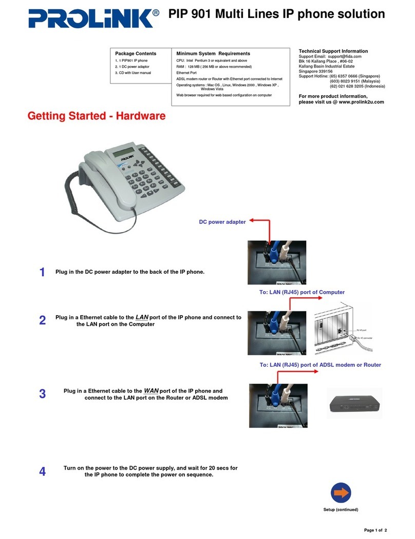PROLiNK PIP 901 Getting started guide