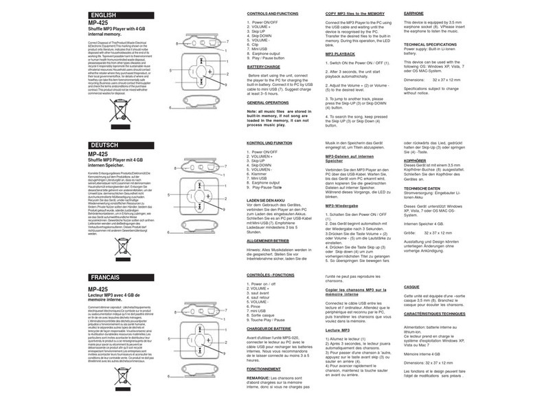 Roadstar MP-425 instruction manual