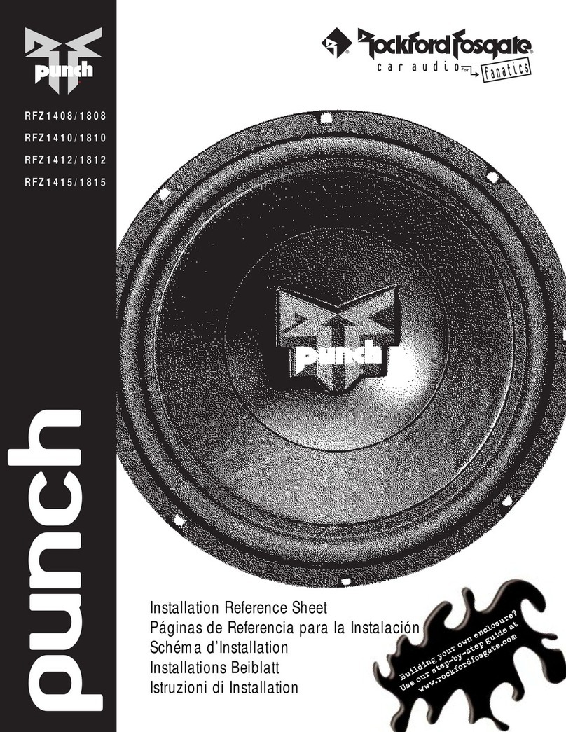 Rockford Fosgate Punch RFZ1408 Installation reference sheet Rockford Fosgate Punch RFZ1408 Installation reference sheet