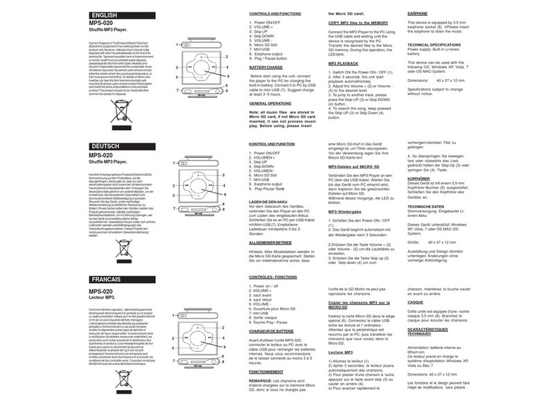 Roadstar MPS-020 User manual