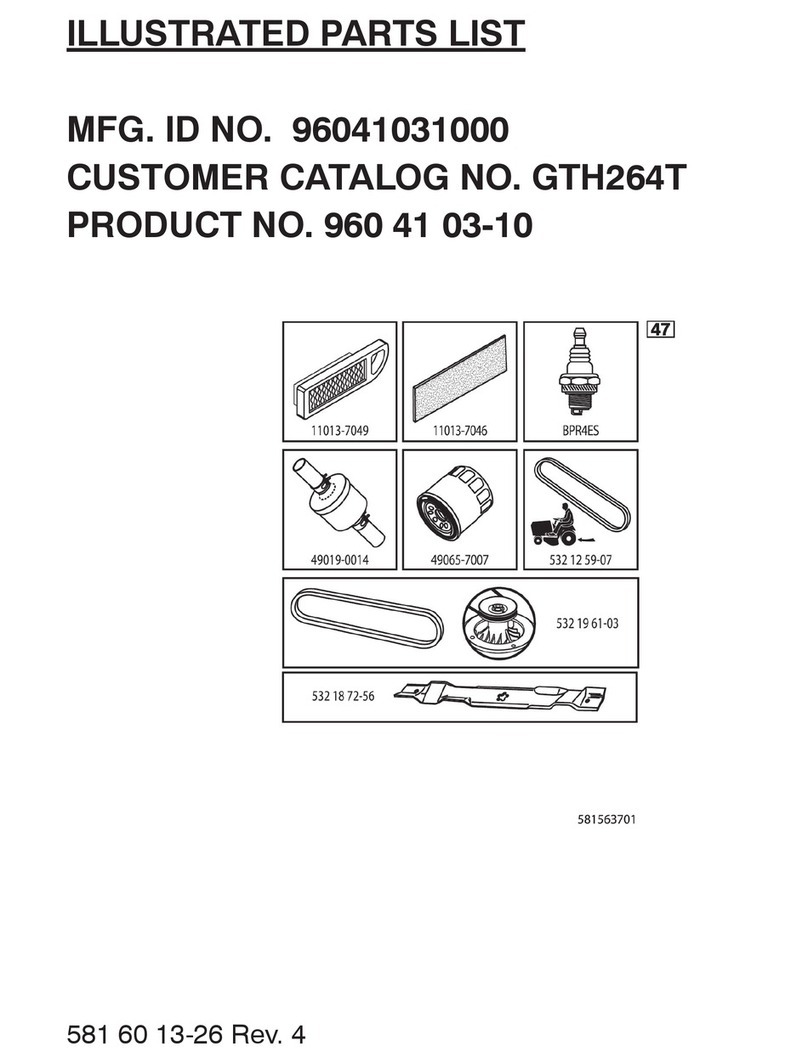 Husqvarna GTH264T Illustrated parts list