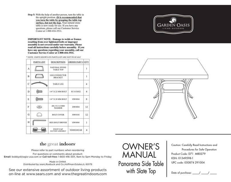 Garden Oasis D71 M80279 User manual Garden Oasis D71 M80279 User manual