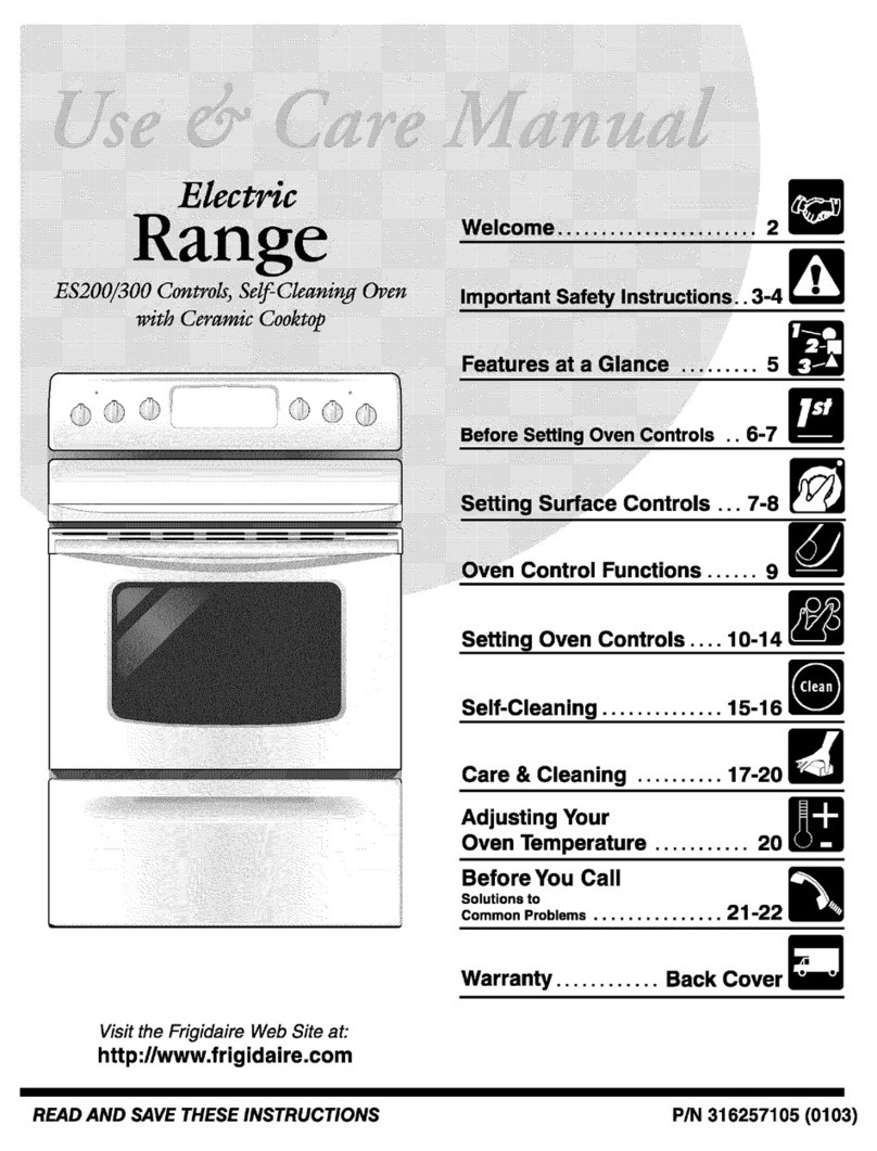 Frigidaire TEF364AQC Use & care manual