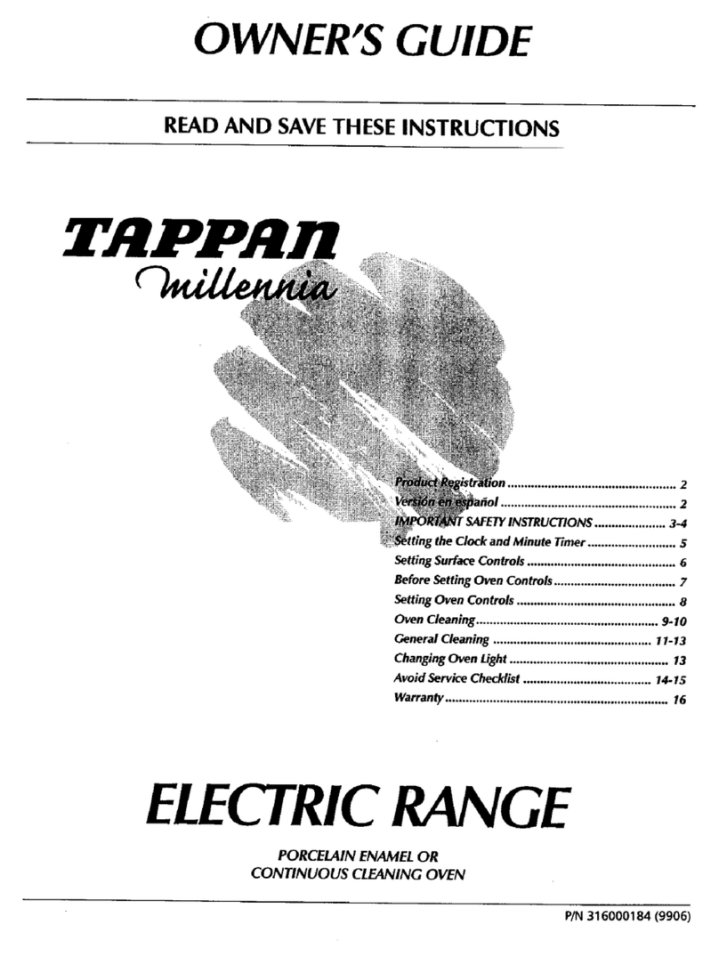 Tappan TEF324WHSA User manual
