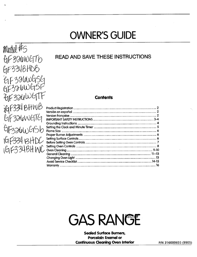 Tappan TGF326WGTG owner's guide
