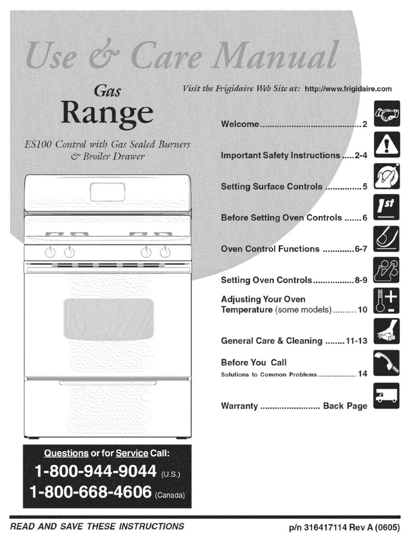 Electrolux TGF336FSA Use & care manual