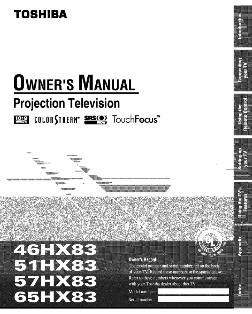 Toshiba 65HX83 owner's manual