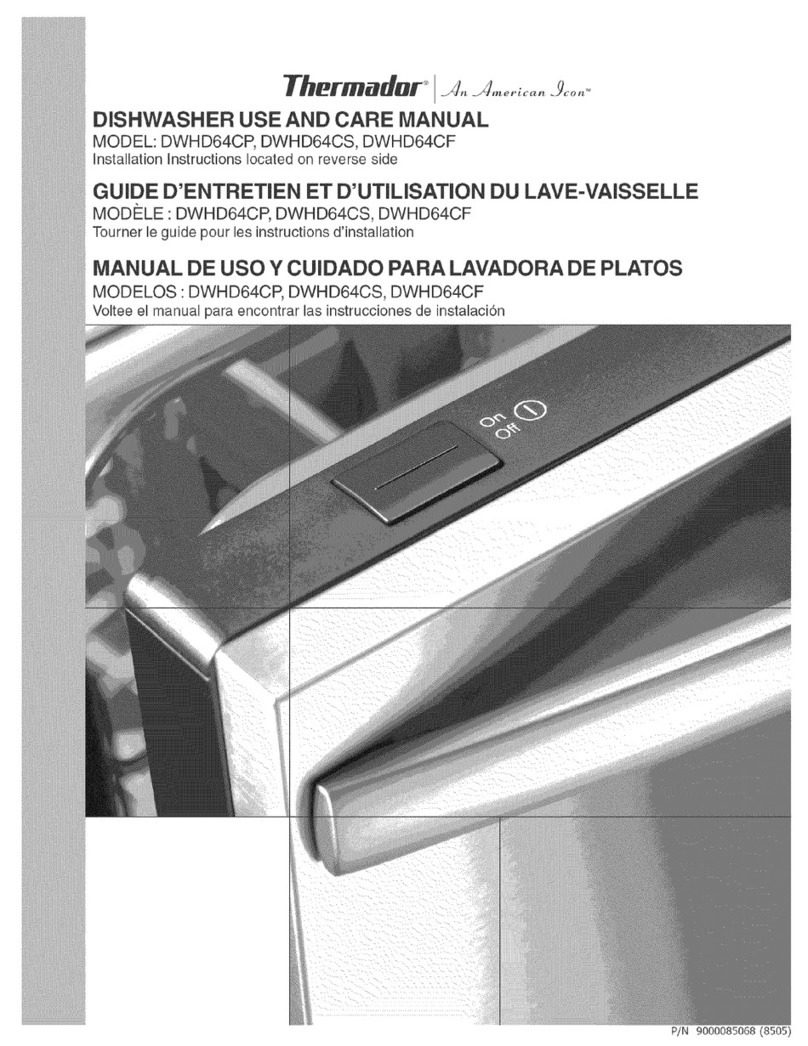 Thermador DWHD64CF use and care manual