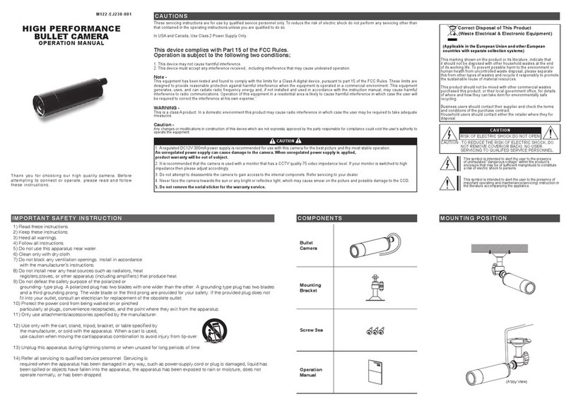 EverFocus M122-EJ230-001 Operation manual