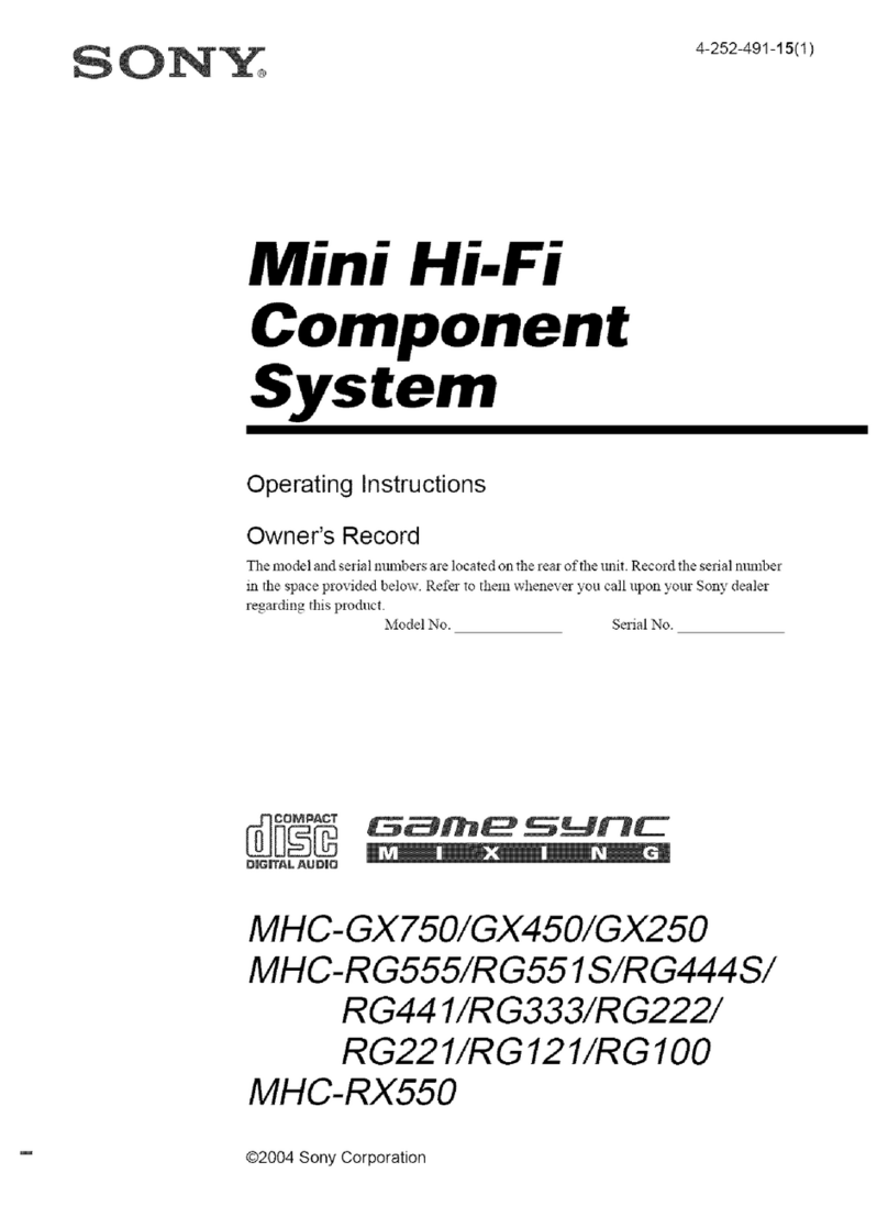 Sony MHC-RG555 operating instructions