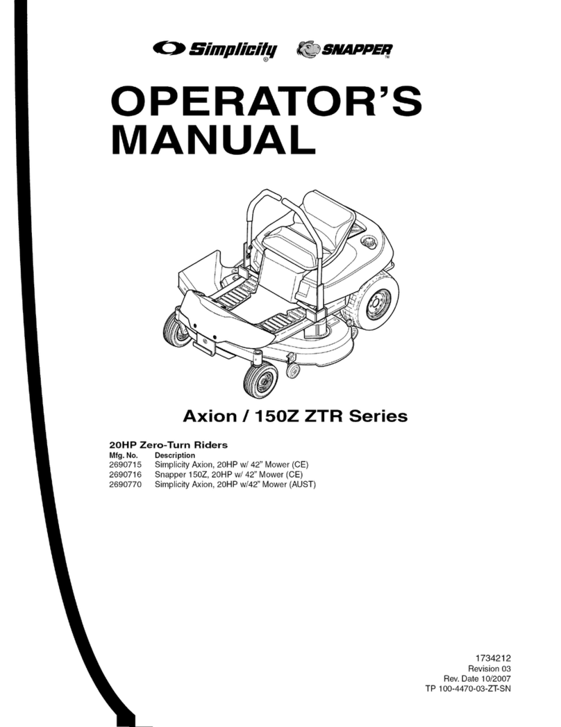 Simplicity Axion / 150Z ZTR Series User manual