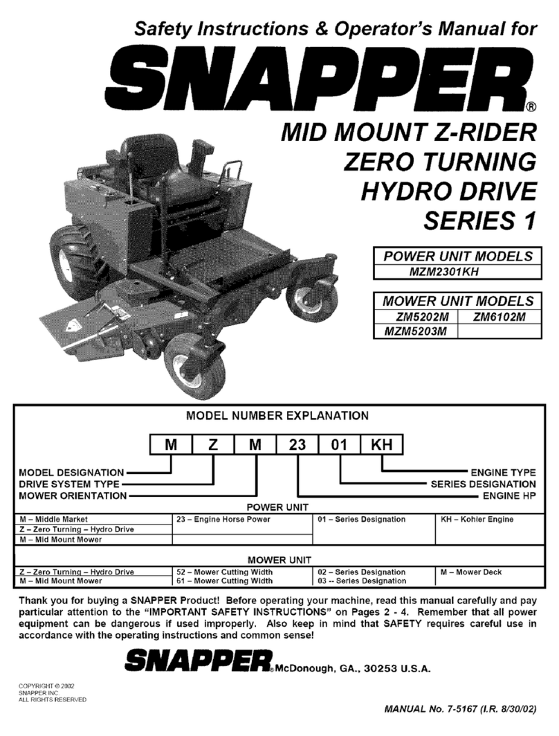 Snapper Z-RIDER ZM5202M Operation and maintenance manual