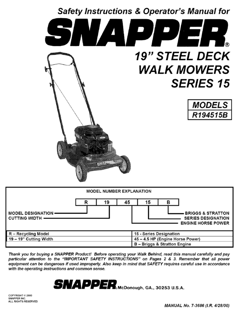 Snapper R194515B Operation and maintenance manual