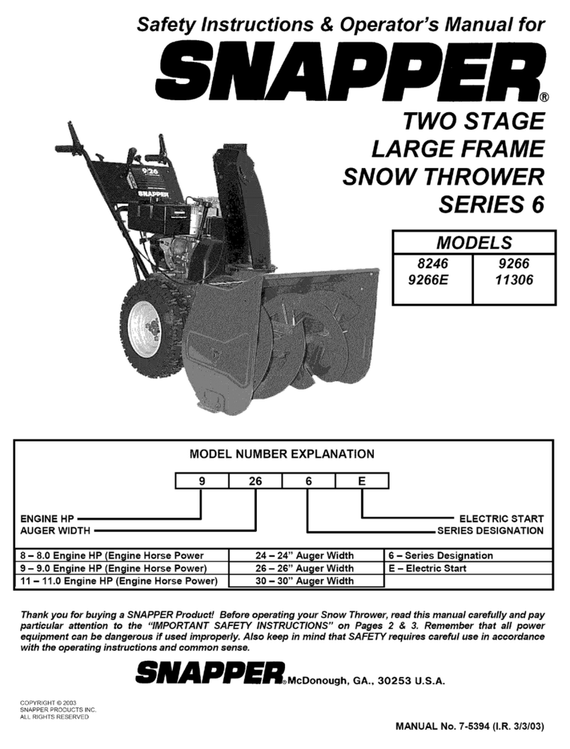 Snapper 9266 Operation and maintenance manual Snapper 9266 Operation and maintenance manual