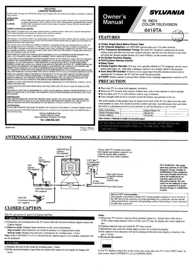 Sylvania 6419TA User manual