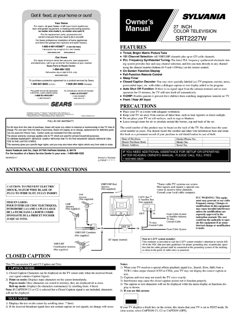 Sylvania SRT2227W User manual