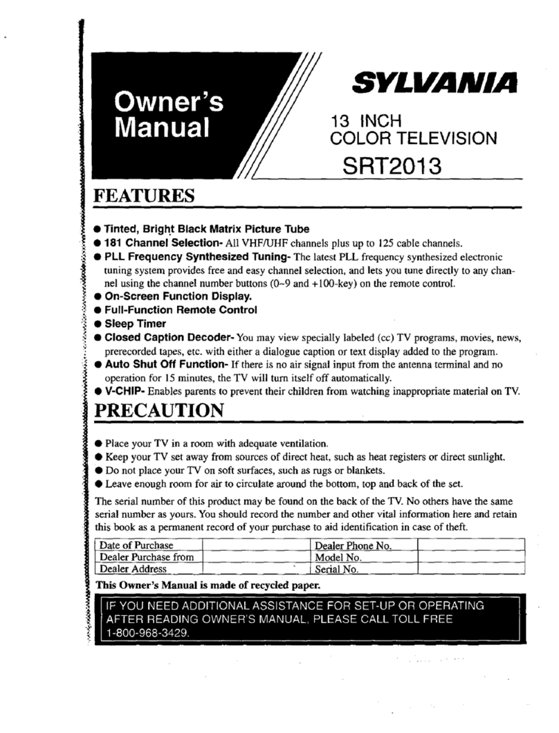 Sylvania SRT2013 owner's manual