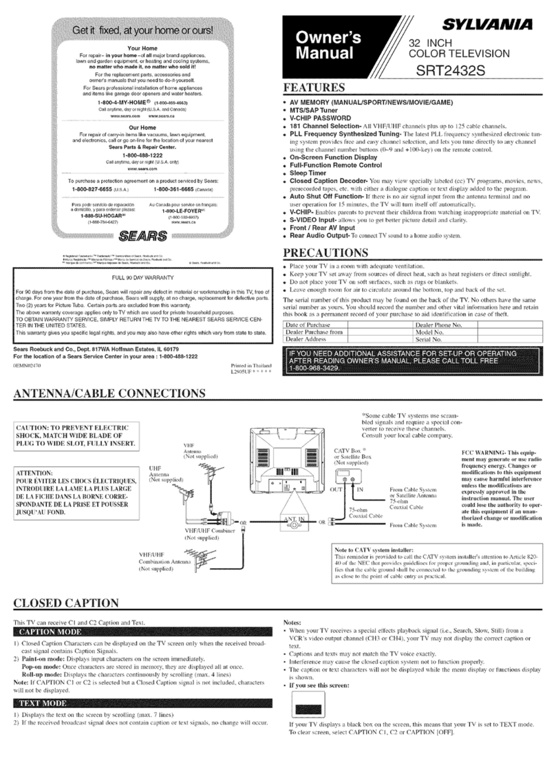 Sylvania SRT2432S User manual