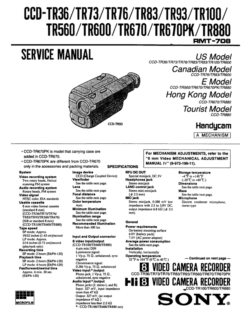 Sony Handycam CCD-TR100 User manual