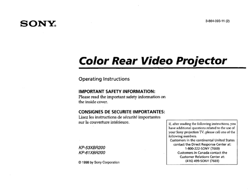 Sony KP-53XBR200 - 53" Projection Tv User manual