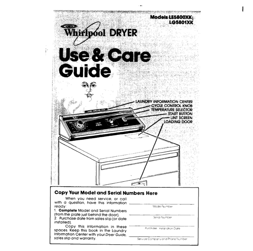 Whirlpool LG5801XK0 Use & care guide