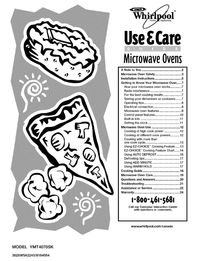 Whirlpool YMT4070SKB0 Use & care guide