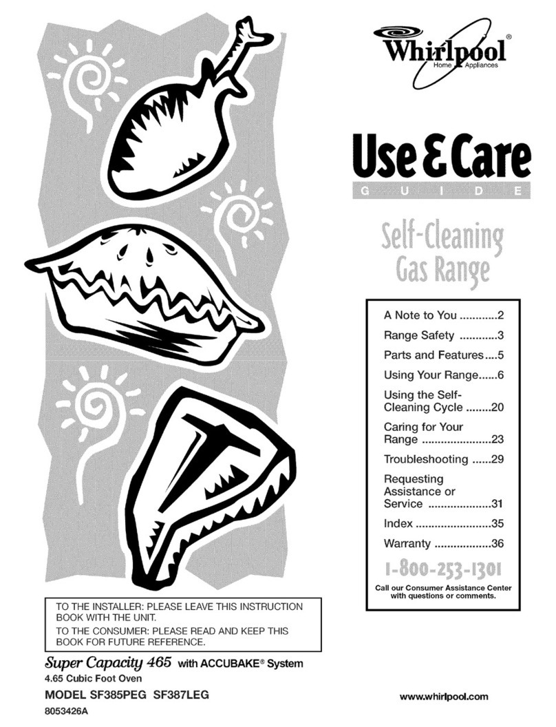Whirlpool SF387LEGN1 Use & care guide