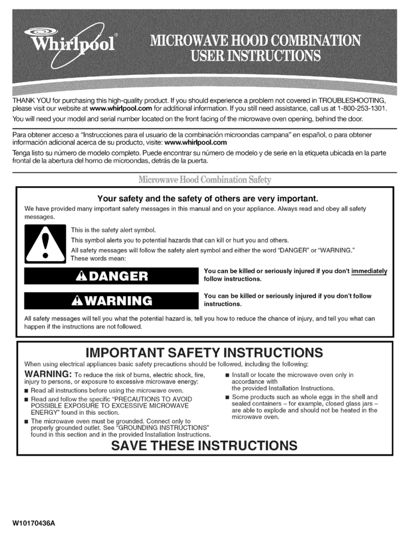 Whirlpool MH1170XSY4 User instructions