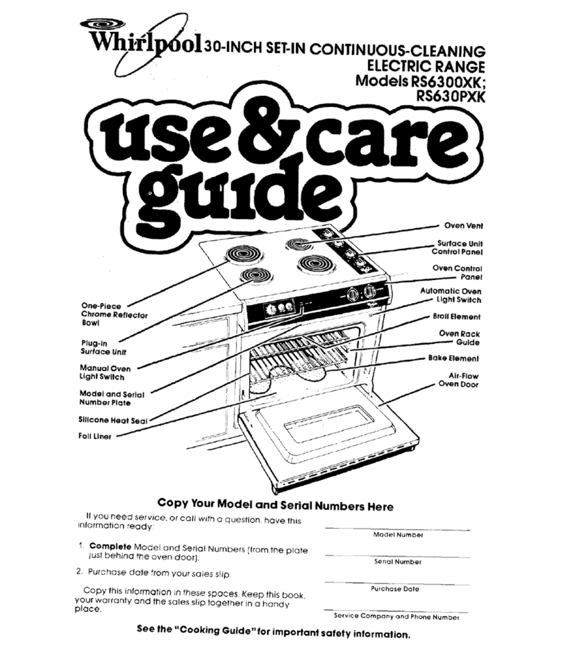 Whirlpool RS6300XKW0 Use & care guide