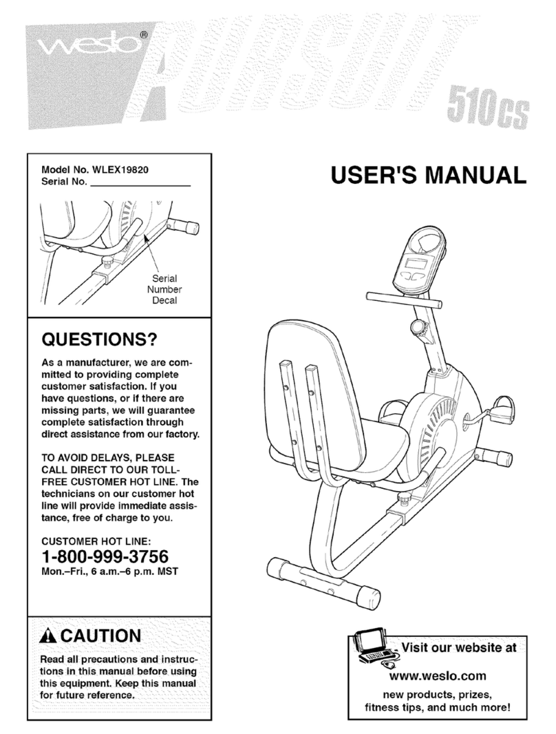Weslo Pursuit 510 cs user manual