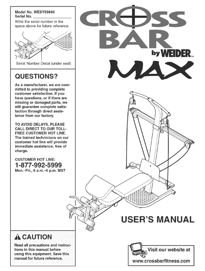 Weider CROSS BAR MAX user manual