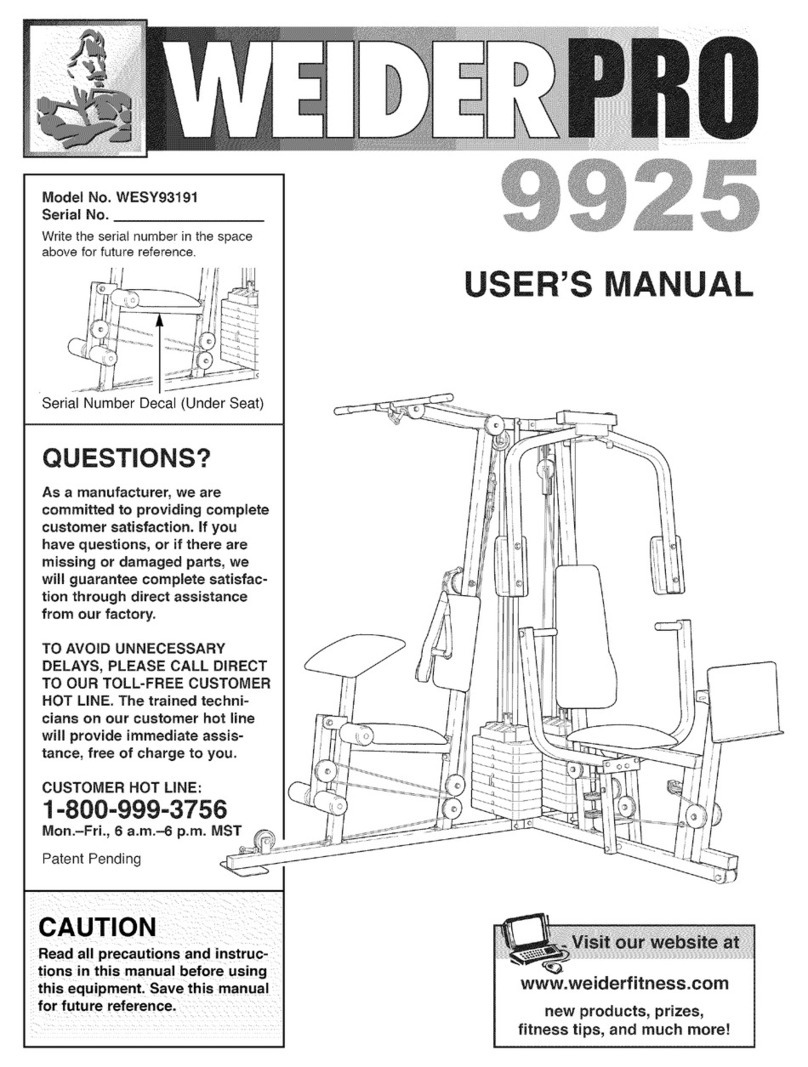 Weider PRO 9925 User manual