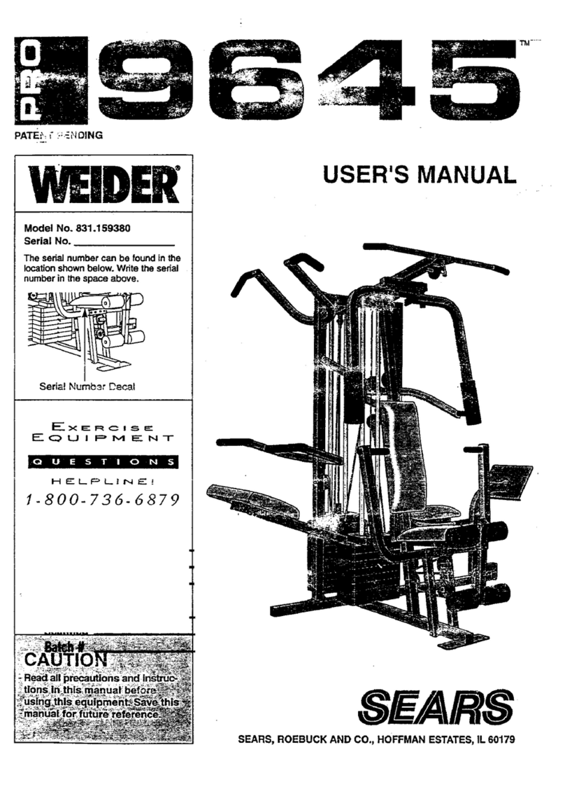 Weider PRO 9645 User manual