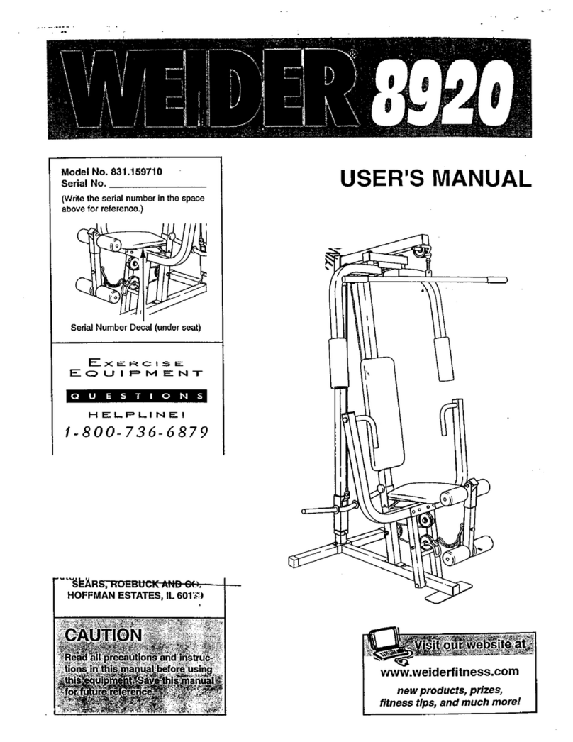 Weider 8920 User manual