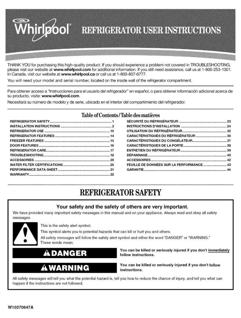Whirlpool WRT771REYM00 User manual