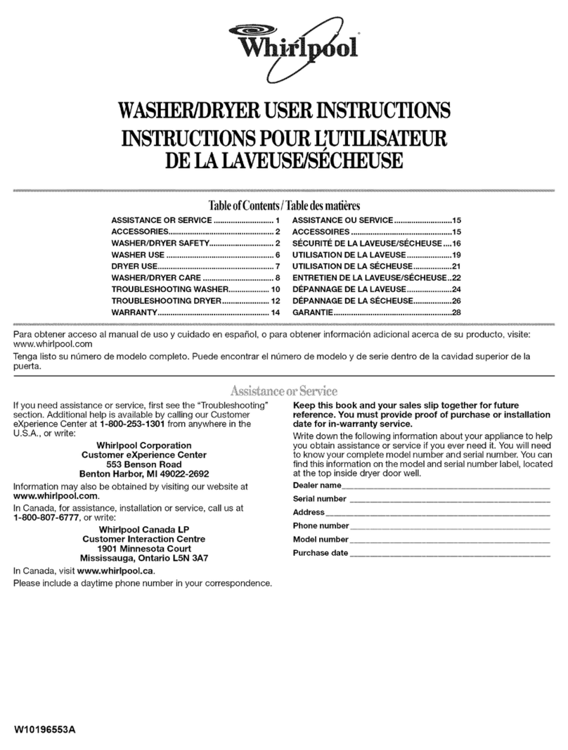 Whirlpool LTE5243DQ9 User instructions