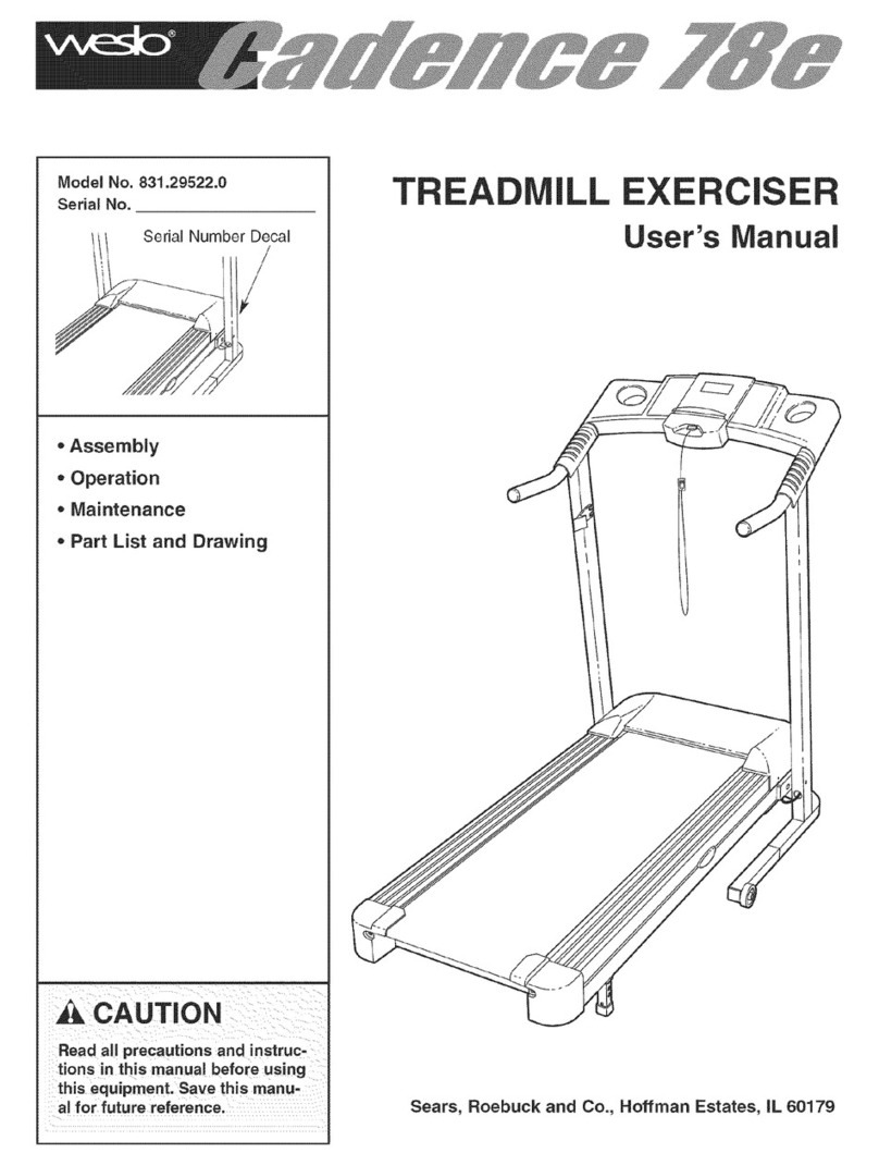 Weslo CADENCE 78E User manual
